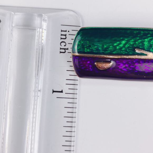 VTG 1980s 1990s Modernist Enamel Artisan Brooch Abstract Geometric Jewelry - Picture 7 of 10